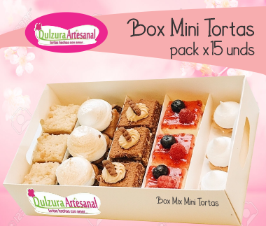 Dulzura Artesanal, caja personalizda mix de mini tortas en Cali | Pedidos al Cel. 315 445 5977